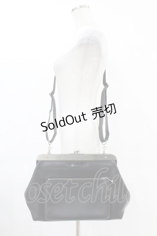 画像1: Jean Paul GAULTIER / メタルプレートがま口ショルダーバッグ  ブラック H-25-06-16-1006-GO-BG-KB-ZH (1)