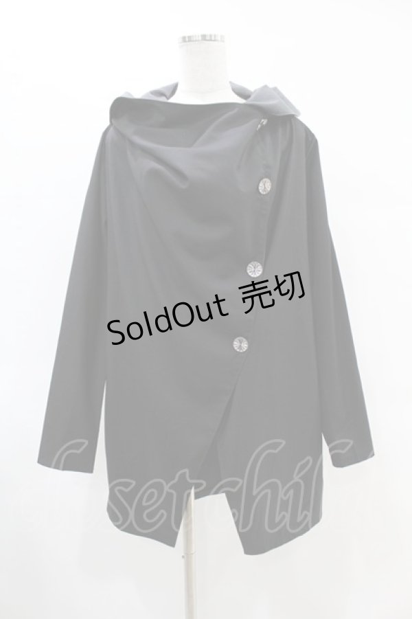 画像1: F.F.T collection / アシメボタンジャケット  黒 H-25-06-16-1051-0-JA-KB-ZT340 (1)