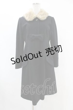 画像: Emily Temple cute / バンビファー衿メルトンコート  ブラック H-25-06-16-1052-ET-CO-KB-ZT-C044