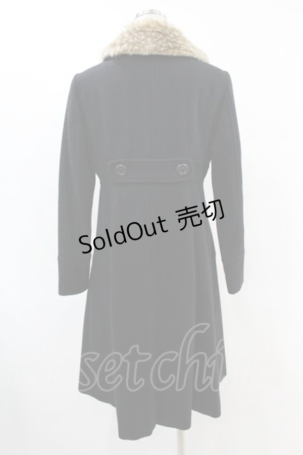 画像2: Emily Temple cute / バンビファー衿メルトンコート  ブラック H-25-06-16-1052-ET-CO-KB-ZH (2)