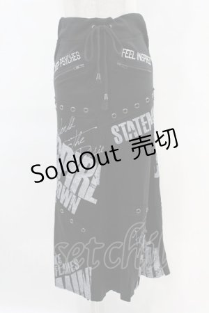 画像: GHOST of HARLEM / 切替マキシスカート  黒 H-25-06-16-1009-GL-SK-KB-ZH