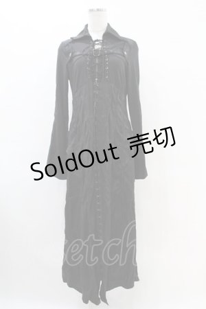 画像: Ozz Croce / フロントフックロングカーディガン  ブラック H-25-06-16-1012-OO-TO-KB-ZH
