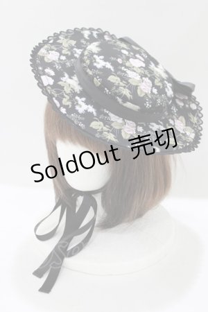 画像: Kurumi Collaboration / 花柄ヘッドドレス  ブラック H-25-06-16-062-GO-AC-NS-ZH