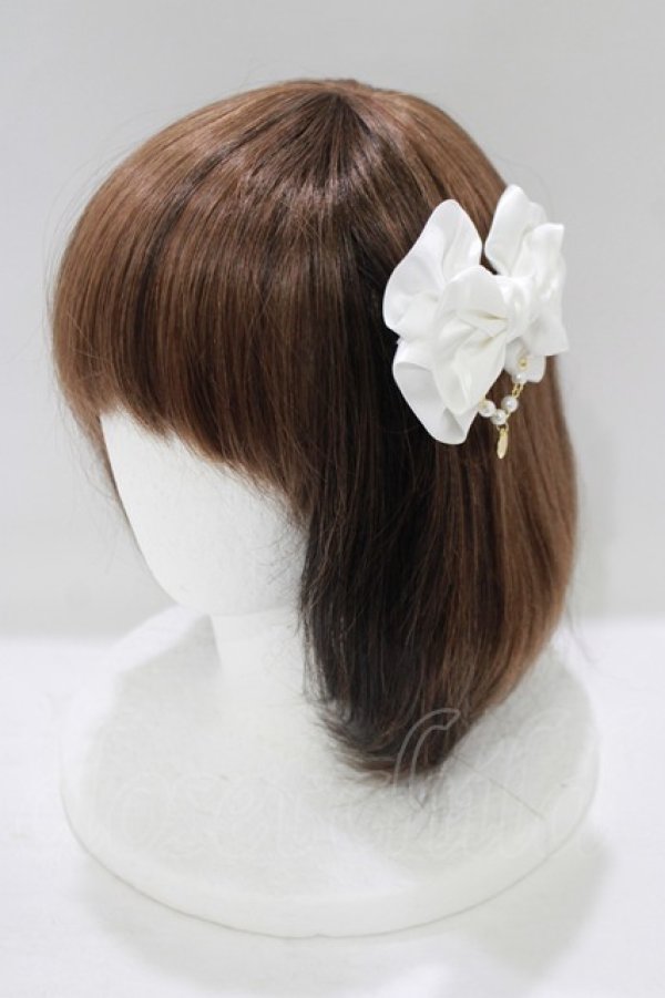画像1: Angelic Pretty / Etudeリボンバレッタ  オフ H-25-06-16-066-AP-AC-NS-ZH (1)