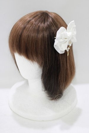 画像: Angelic Pretty / Etudeリボンバレッタ  オフ H-25-06-16-067-AP-AC-NS-ZH