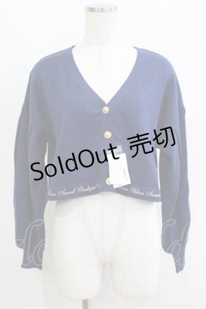 画像: Amavel / Message Embroideryカーディガン Free ネイビー H-25-06-16-078-CA-TO-NS-ZH