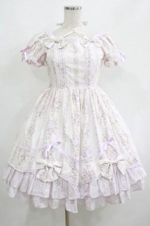 画像: Angelic Pretty / 花柄スカラップスクエアワンピース Free オフ/ラベンダー H-25-06-16-009-AP-OP-NS-ZH