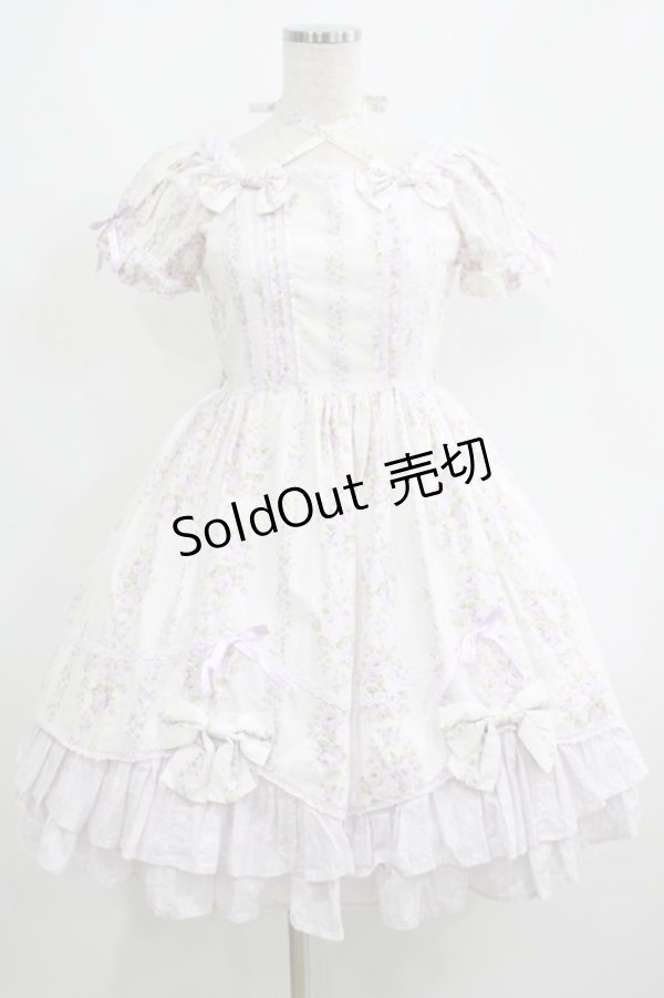画像1: Angelic Pretty / 花柄スカラップスクエアワンピース Free オフ/ラベンダー H-25-06-16-009-AP-OP-NS-ZH (1)