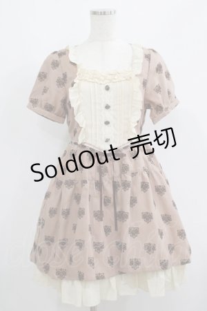 画像: axes femme / フロッキープリントワンピース M ベージュ H-25-06-16-023-AX-OP-NS-ZH