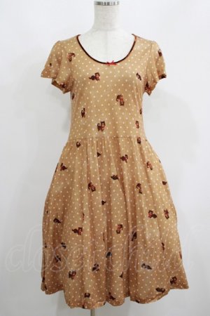 画像: Franche Lippee / オリプリワンピース M ブラウン H-25-06-16-024-LO-OP-NS-ZH