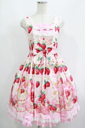 画像: Angelic Pretty / Strawberry Whipジャンパースカート Free ピンク H-25-06-17-027-AP-OP-NS-ZH
