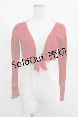 画像: Lace Made / 「ストロベリーファーム」ニットカーディガン XS レッド H-25-06-17-043-GO-TO-NS-ZH
