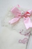 画像2: Angelic Pretty / プリンセスロゴクルー丈ソックス  オフ/ピンク H-25-06-17-051-AP-ZA-NS-ZH (2)