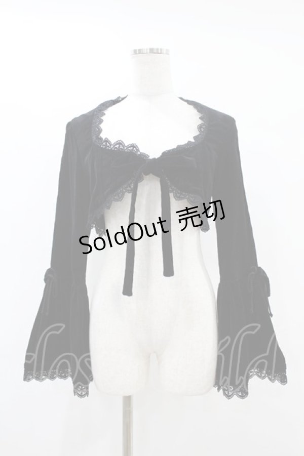 画像1: Victorian maiden / 別珍フレアスリーブボレロ Free ブラック H-25-06-17-1008-CL-TO-NS-ZH (1)