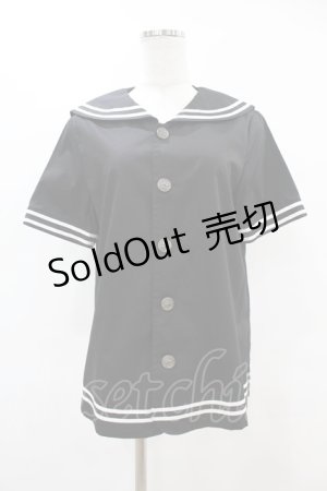 画像: metamorphose / セーラーブラウス Mens ブラック H-25-06-17-1060-ME-BL-NS-ZH