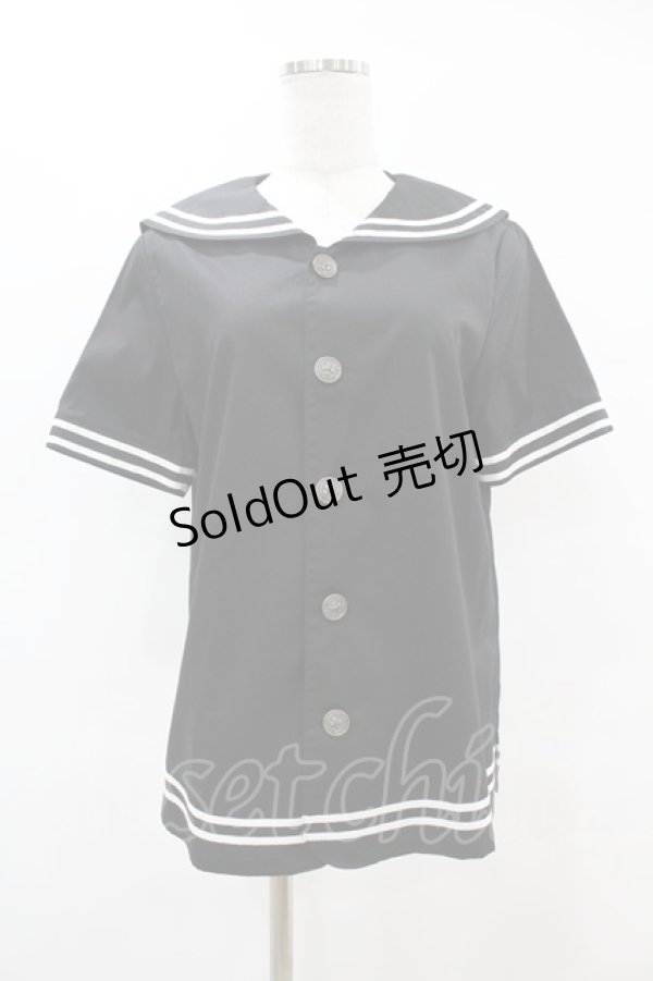 画像1: metamorphose / セーラーブラウス Mens ブラック H-25-06-17-1060-ME-BL-NS-ZH (1)