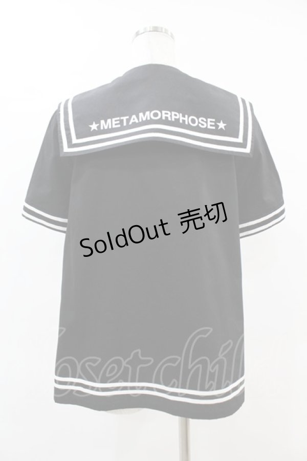 画像2: metamorphose / セーラーブラウス Mens ブラック H-25-06-17-1060-ME-BL-NS-ZH (2)