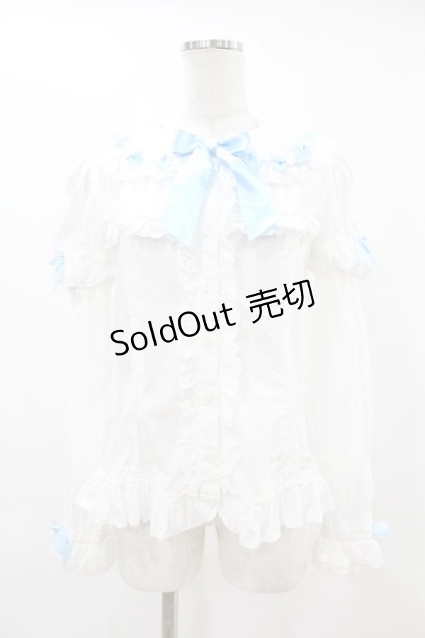 画像1: Angelic Pretty / Flower Ribbonブラウス Free オフ/サックス H-25-06-17-1011-AP-BL-NS-ZH (1)