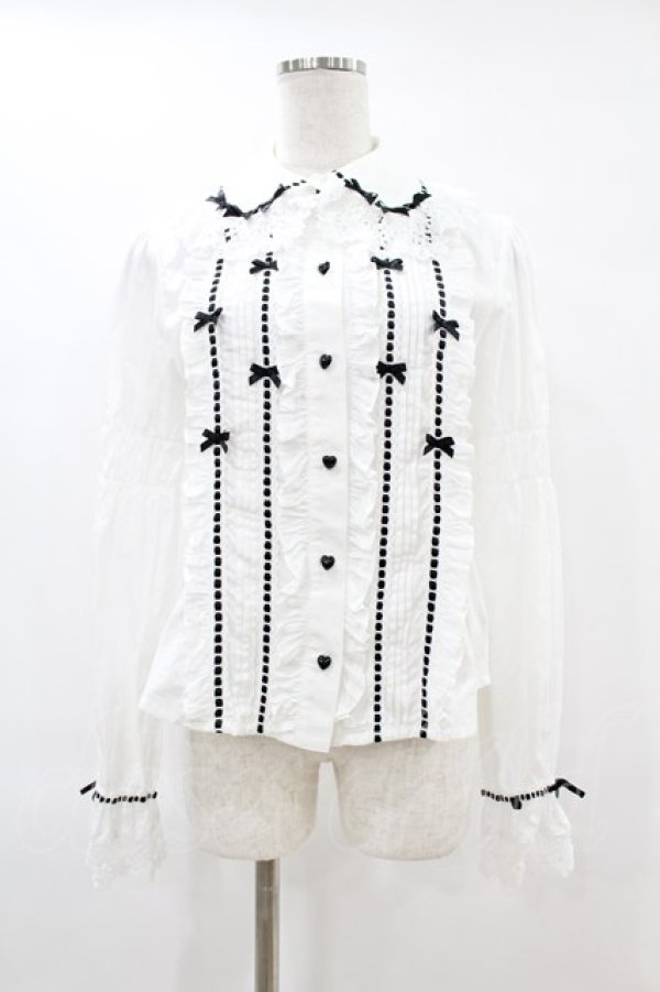 画像1: BABY,THE STARS SHINE BRIGHT / La Patisserie〜Mon peche mignon〜ブラウス Free オフ/ブラック H-25-06-17-1013-BA-BL-NS-ZH (1)