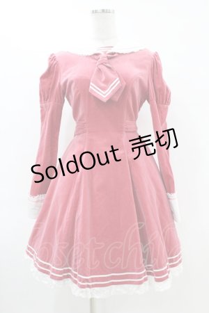 画像: Angelic Pretty / 別珍セーラーワンピース Free ピンク H-25-06-17-1016-AP-OP-NS-ZH