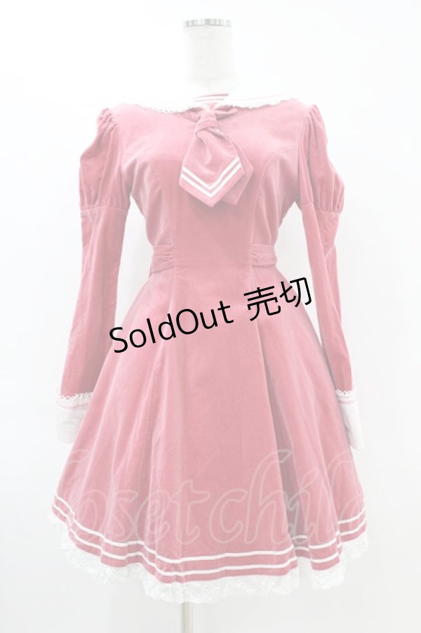画像1: Angelic Pretty / 別珍セーラーワンピース Free ピンク H-25-06-17-1016-AP-OP-NS-ZH (1)