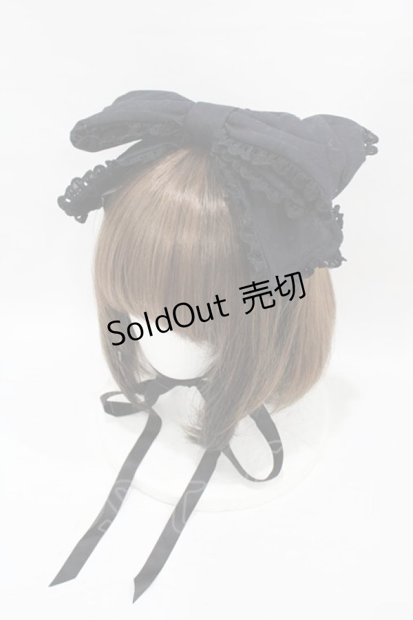 画像1: metamorphose / リボンヘッドドレス  ブラック H-25-06-17-1003-ME-AC-NS-ZH (1)