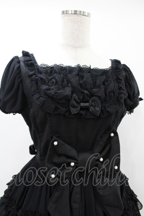 画像4: Angelic Pretty / ジョーゼットフリルシンフォニーワンピース Free ブラック H-25-06-17-1019-AP-OP-NS-ZH (4)