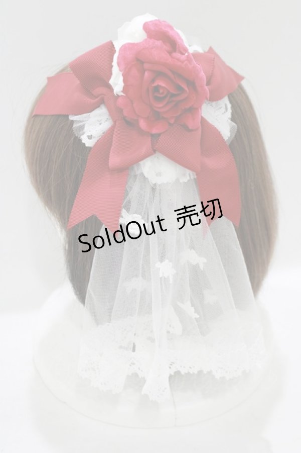 画像2: BABY,THE STARS SHINE BRIGHT / アントワーヌブーケカチューシャ  オフ白/エンジ H-25-06-17-065-BA-AC-NS-ZH (2)