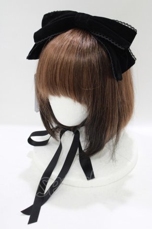 画像: axes femme kawaii / ベロアリボンヘッドドレス  ブラック H-25-06-17-072-AX-AC-NS-ZH