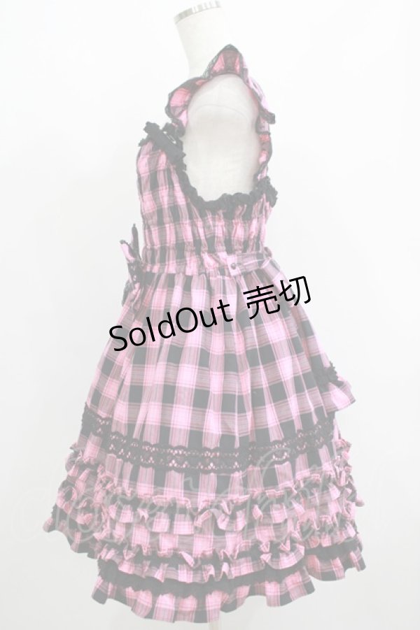 画像2: Angelic Pretty / Cotton candyシャーリングジャンパースカートSet Free ブラック/ピンク H-25-06-17-006-AP-OP-NS-ZH (2)