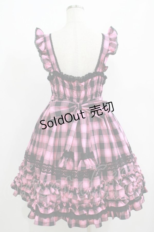 画像3: Angelic Pretty / Cotton candyシャーリングジャンパースカートSet Free ブラック/ピンク H-25-06-17-006-AP-OP-NS-ZH (3)