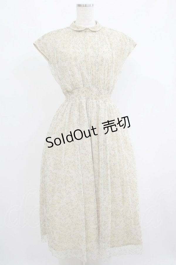 画像1: an another angelus / 50sローズプリントチュールギャザーワンピース Free L/YELLOW H-25-06-17-014-CA-OP-NS-ZH (1)