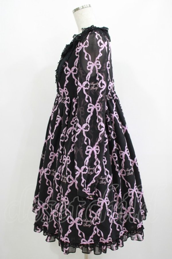 画像2: Angelic Pretty / Sweetie Ribbonワンピース Free ブラック/ピンク H-25-06-17-002-AP-OP-NS-ZH (2)