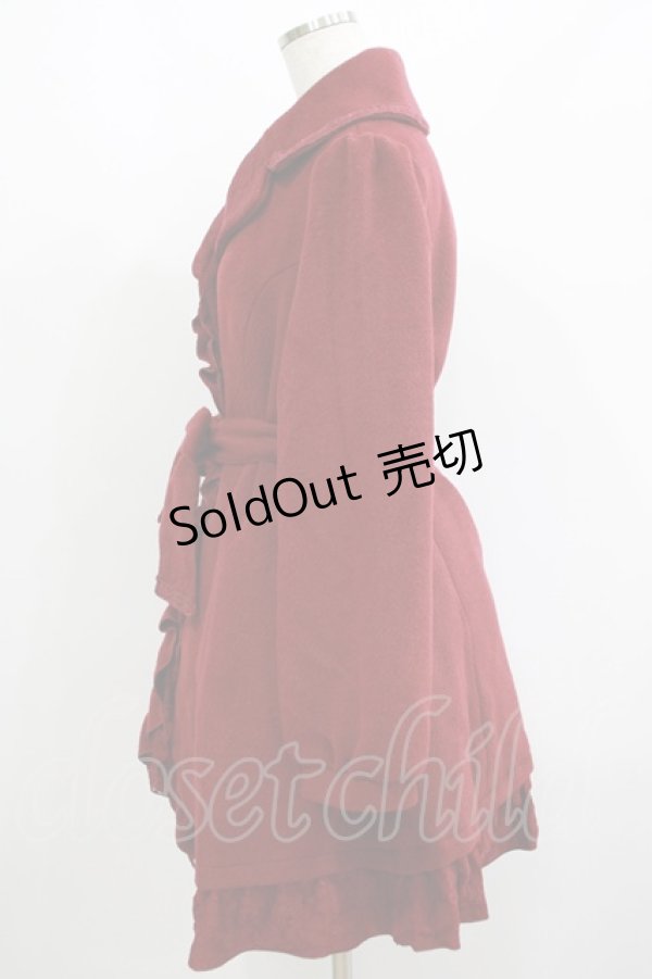 画像2: axes femme / レース襟コート M ワイン H-25-06-17-020-AX-CO-NS-ZT-C034 (2)