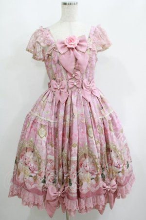 画像: Angelic Pretty / Rose Museumティアードジャンパースカート Free ピンク H-25-06-17-025-AP-OP-NS-ZH