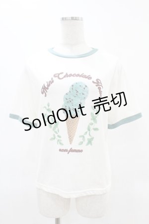 画像: axes femme / チョコミントプリントTシャツ Free 白 H-25-06-18-052-AX-TO-NS-ZH