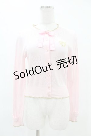 画像: Angelic Pretty / 恋する乙女リボンニットカーディガン Free ピンク H-25-06-18-054-AP-TO-NS-ZH