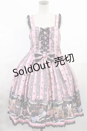 画像: metamorphose / Happy Sewing Timeジャンパースカート+ヘッドドレスセット サイズ1 ブラック/ピンク H-25-06-18-1001-ME-OP-NS-ZH