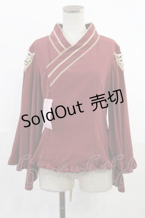 画像: metamorphose / 着物合わせ風ブラウス サイズ1 えんじ H-25-06-18-1031-ME-BL-NS-ZH