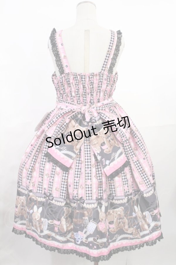 画像3: metamorphose / Happy Sewing Timeジャンパースカート+ヘッドドレスセット サイズ1 ブラック/ピンク H-25-06-18-1001-ME-OP-NS-ZH (3)