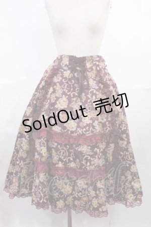 画像: metamorphose / 【プラスサイズ】ゴブラン風くまちゃんバッスルスカート プラスサイズ ボルドー H-25-06-18-1014-ME-SK-NS-ZH