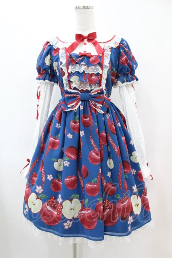 画像1: Angelic Pretty / Girly Apples付け袖ワンピースSet Free ブルー H-25-06-18-014-AP-OP-NS-ZH (1)