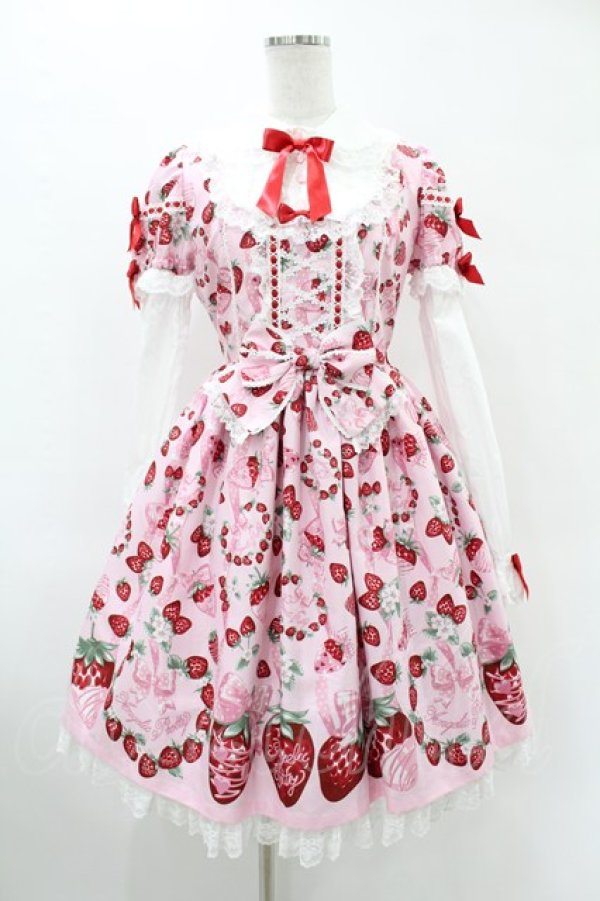 画像1: Angelic Pretty / おめかしBerryワンピース Free ピンク H-25-06-18-019-AP-OP-NS-ZH (1)