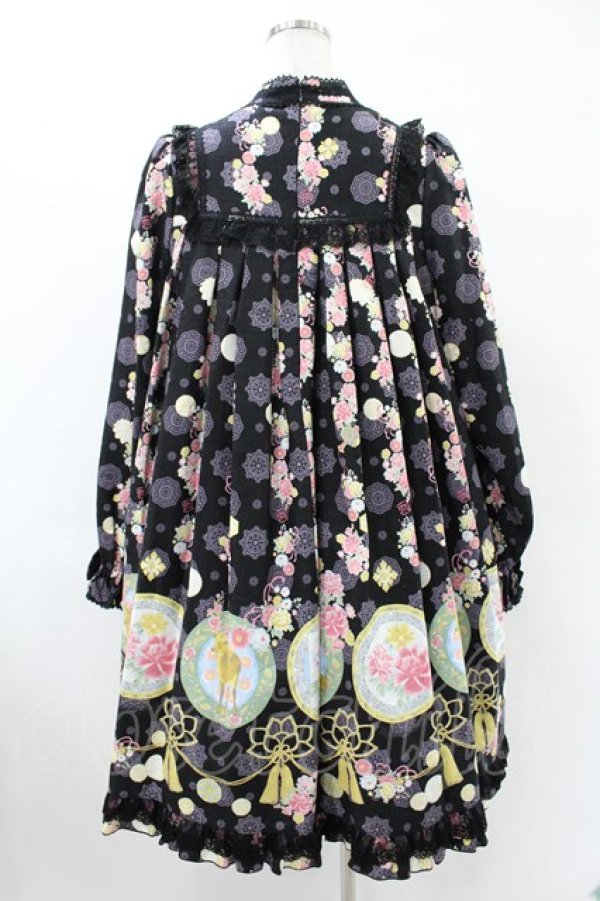 画像2: metamorphose / 花鹿の万華鏡 Aラインワンピース サイズ1 黒檀（Black） H-25-06-18-021-ME-OP-NS-ZH (2)