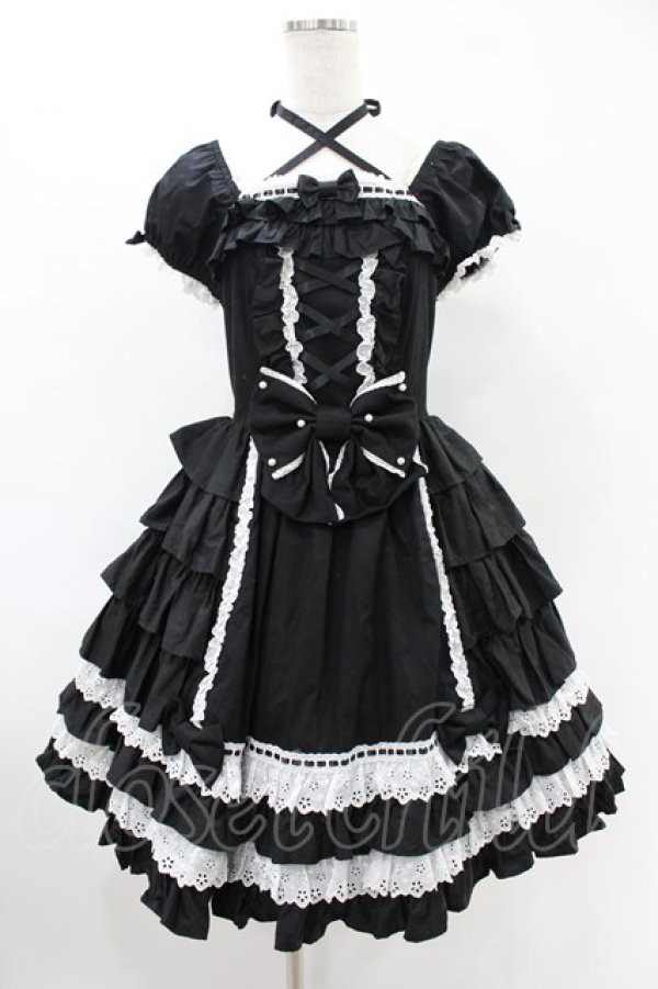 画像1: Angelic Pretty / Sweets Princessワンピース Free ブラック H-25-06-18-022-AP-OP-NS-ZH (1)