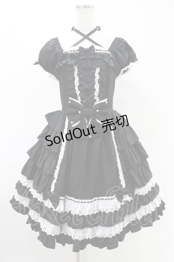 画像1: Angelic Pretty / Sweets Princessワンピース Free ブラック H-25-06-18-022-AP-OP-NS-ZH (1)
