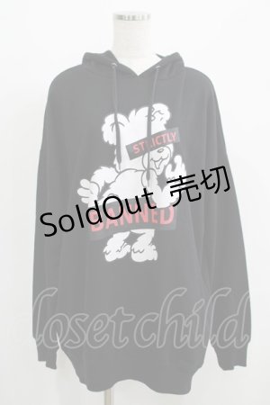 画像: LISTEN FLAVOR / Banned Bear Hoodie  ブラック H-25-06-19-029-PU-TO-KB-ZH