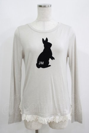 画像: Jane Marple / ラビットフロッキーカットソー  グレー H-25-06-19-045-JM-TO-KB-ZH