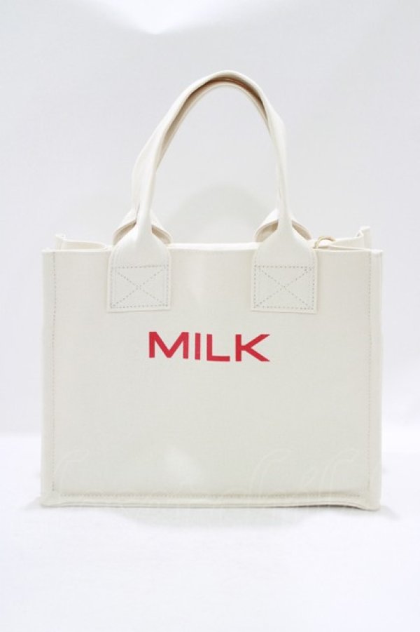 画像2: MILK / MILK Boxトート  オフ H-25-06-19-057-ML-BG-KB-ZH (2)