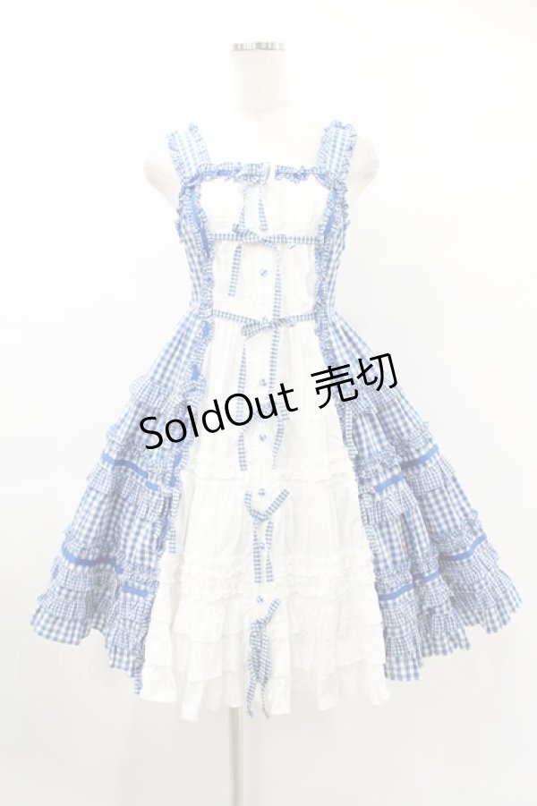 画像1: Angelic Pretty / Little Houseジャンパースカート Free ブルー H-25-06-19-1034-AP-OP-NS-ZH (1)